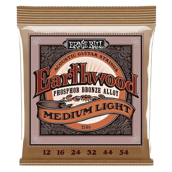 Ernie Ball Earthwood Phosphor Bronze Acoustic Guitar Strings - Medium Light (12-54)