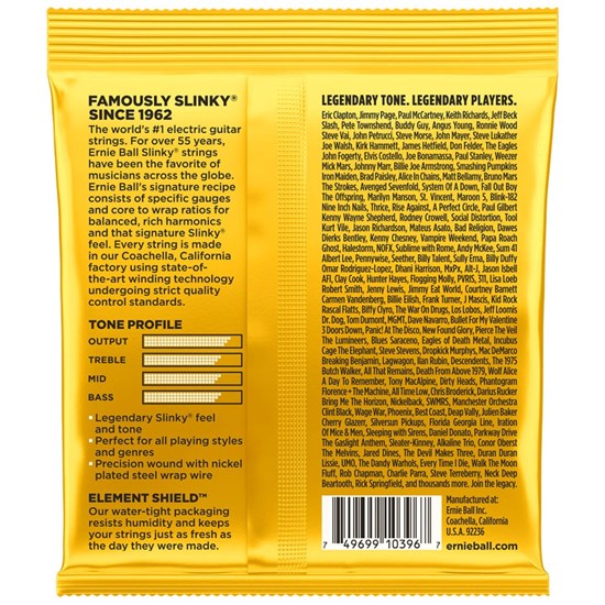 Ernie Ball Skinny Top Beefy Bottom Slinky Nickel Wound Electric Strings - (10-54)