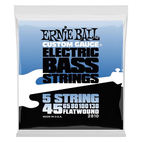 Ernie Ball Flatwound 5 String Electric Bass Strings - (45-130)