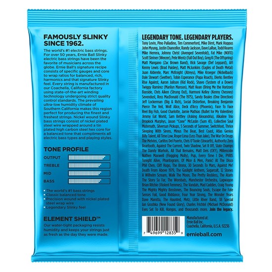 Ernie Ball Extra Slinky Nickel Wound Electric Bass Strings - (40-95)