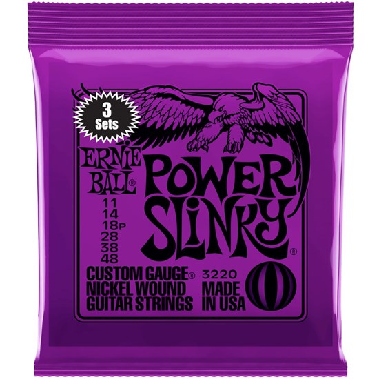 Ernie Ball Power Slinky Nickel Wound Electric Guitar Strings 3-PACK - (11-48)