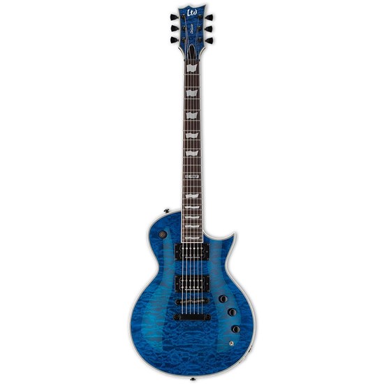 ESP LTD EC-1000 Piezo See Thru Blue w/ Fishman Powerbridge & Seymour Duncan Pickups