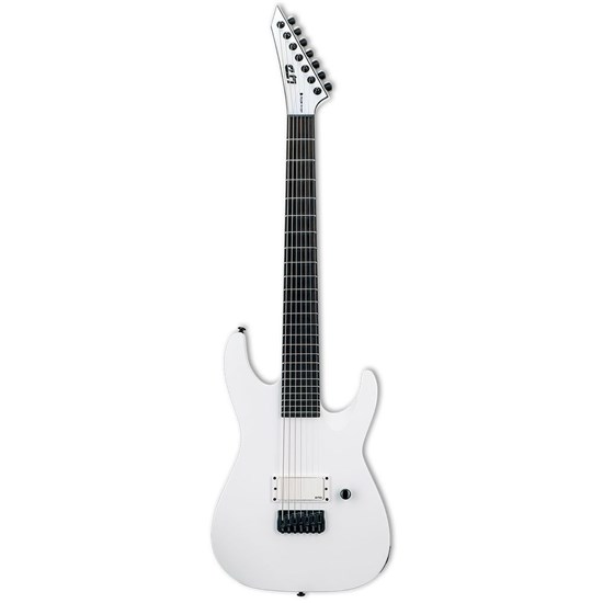 LTD M-7BHT Baritone Arctic Metal w/ EMG Pickup (Snow White Satin)