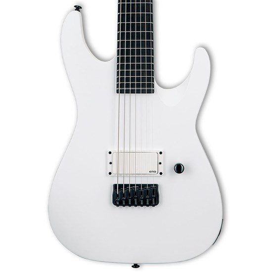 LTD M-7BHT Baritone Arctic Metal w/ EMG Pickup (Snow White Satin)