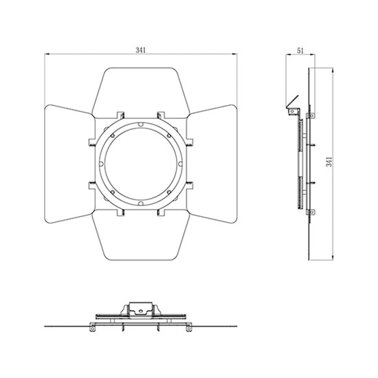 Event Lighting PAR5RBD Rotatable Barn Doors with Gel Frame for PAR5