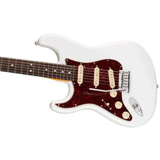 Fender American Ultra Strat Left-Hand RW Fingerboard (Arctic Pearl) inc Hard Case