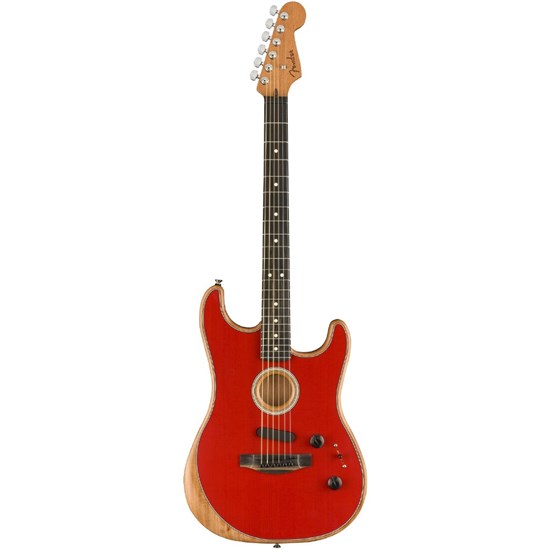 Fender American Acoustasonic Stratocaster Ebony Fingerboard (Dakota Red) inc Gig Bag