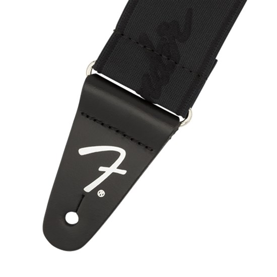Fender Weighless Running Logo Guitar Strap (Black/Black) 2