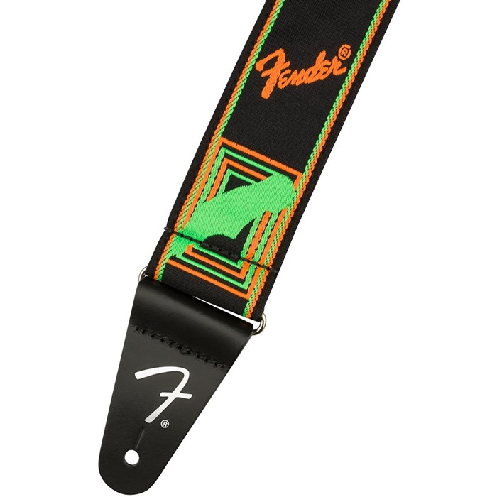 Fender Neon Monogrammed Strap (Green/Orange)