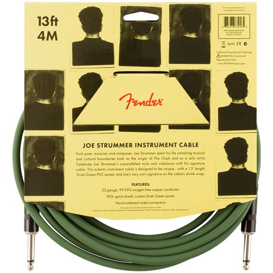 Fender Strummer Pro 13' Instrument Cable (Drab Green)