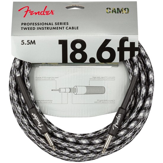 Fender Professional Instrument Cable Straight/Straight 18.6' (Winter Camo)