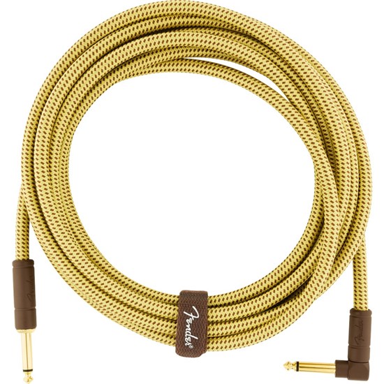 Fender Deluxe Series Instrument Cable - Straight / Angle - 15' (Tweed)