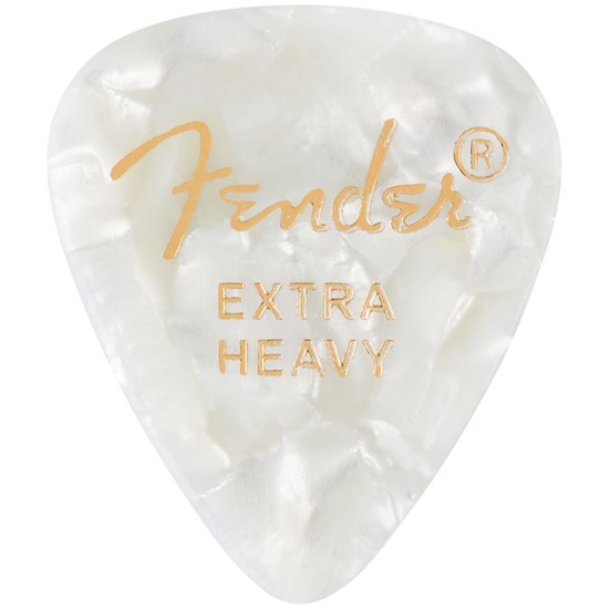 Fender 351 Shape Premium Picks 12-Pack - Extra Heavy (White Moto)