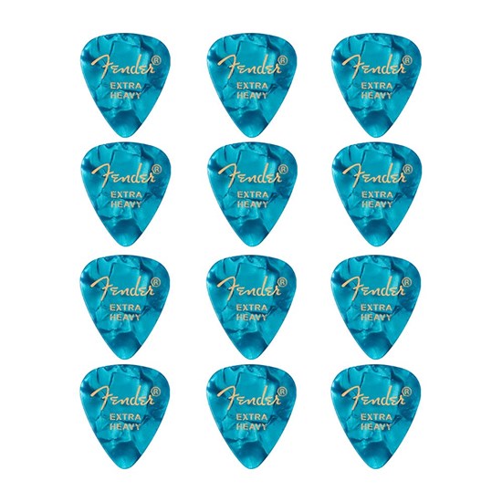 Fender 351 Shape Premium Picks 12-Pack - Extra Heavy (Ocean Turquoise)