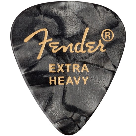 Fender 351 Shape Premium Picks 12-Pack - Extra Heavy (Black Moto)