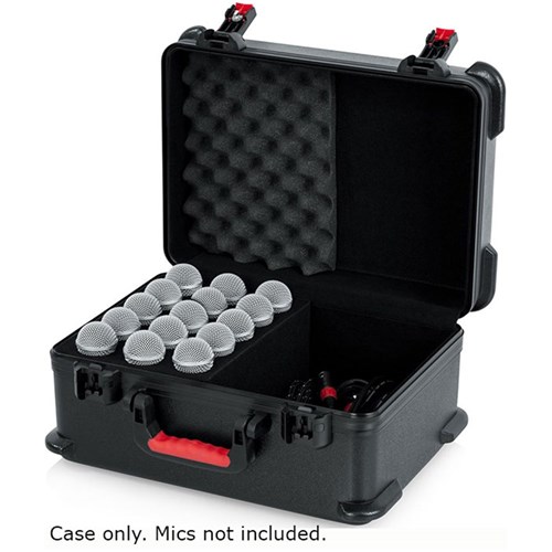 Gator ATA Moulded Mic Case w/ Drops for 15 Mics w/ TSA Latches