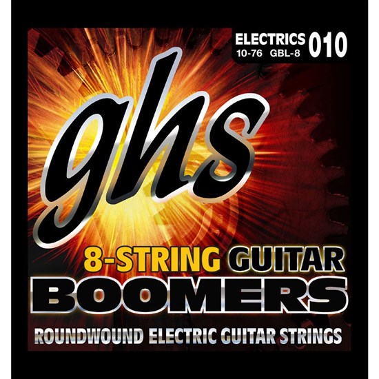 GHS Boomers GB78 8-String Roundwound Electric Guitar Strings - Light (10-76)