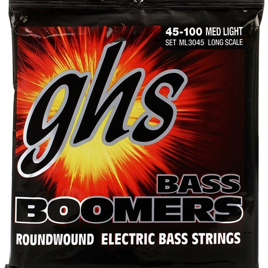 GHS Bass Boomers 4-String Medium Light Roundwound Electric Bass Strings (45-100)