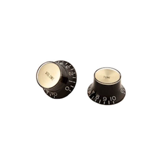 Gibson Top Hat Knobs w/ Gold Metal Insert  - 4-Pack (Black)