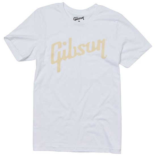 Gibson Distressed Logo Tee (White - Medium)