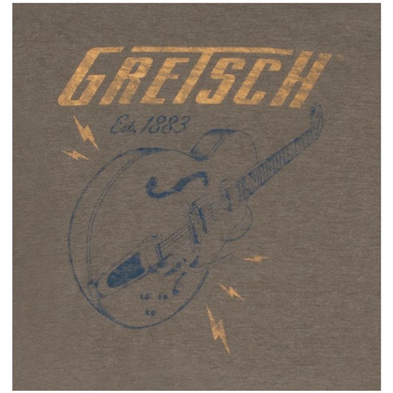 Gretsch Lightning Bolt T-Shirt - Small (Brown)