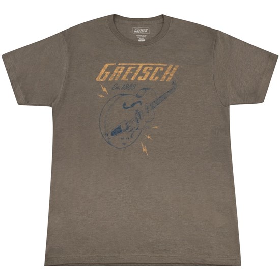 Gretsch Lightning Bolt T-Shirt - XL (Brown)