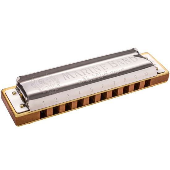 Hohner Marine Band - 10 Hole Diatonic Harmonica w/ Wooden Reed in Key B