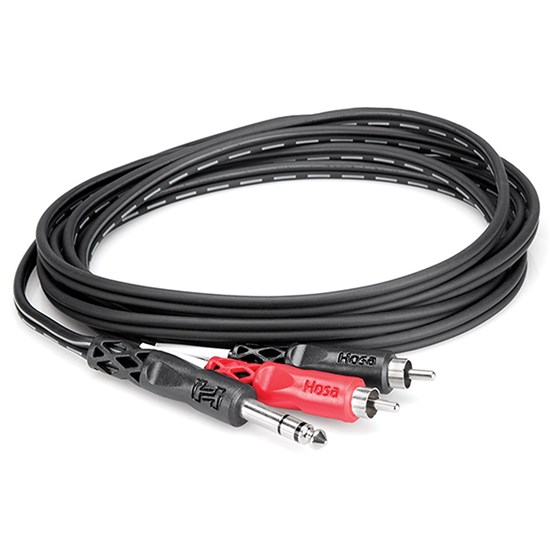 Hosa TRS204 Insert Cable 1/4in TRS to Dual RCA - 4m