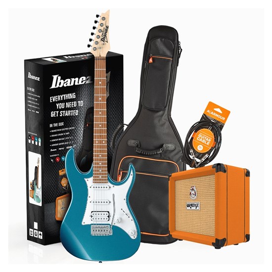 Ibanez RX40 Electric Guitar Pack w/ Orange Crush 12 Amp (Metallic Light Blue)