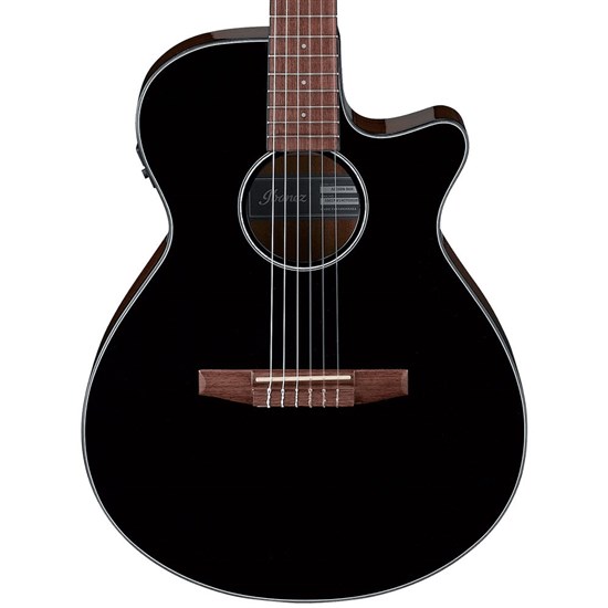 Ibanez AEG50N Classical Guitar w/ Cutaway & Pickup (Black High Gloss)