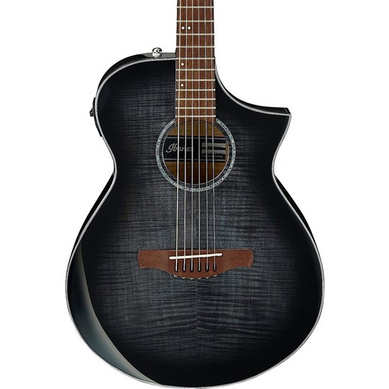 Ibanez AEWC400 AEWC Acoustic Guitar w/ Flamed Maple Top (Transparent Black Sunburst)
