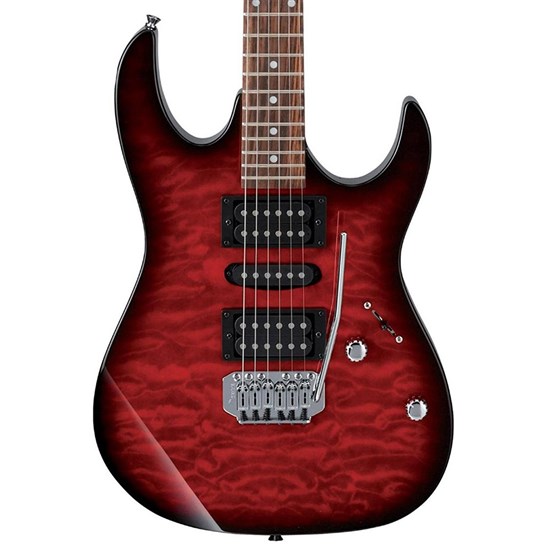 Ibanez GRX70QA TRB Electric Guitar (Transparent Red Burst)