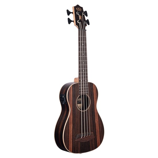 Kala UBASS-EBY-FSRW Striped Ebony Fretted Acoustic Electric U-BASS w/ Round Woods