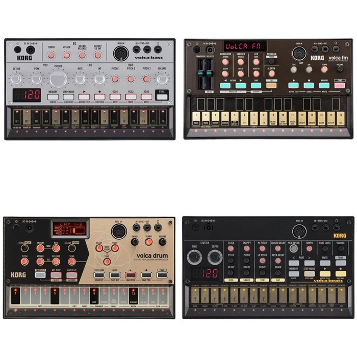 Korg Volca Ultimate Pack w/ Bass, Beats, Drum, FM2, Keys, Kick, Sample2, Mix (x2) & Rack