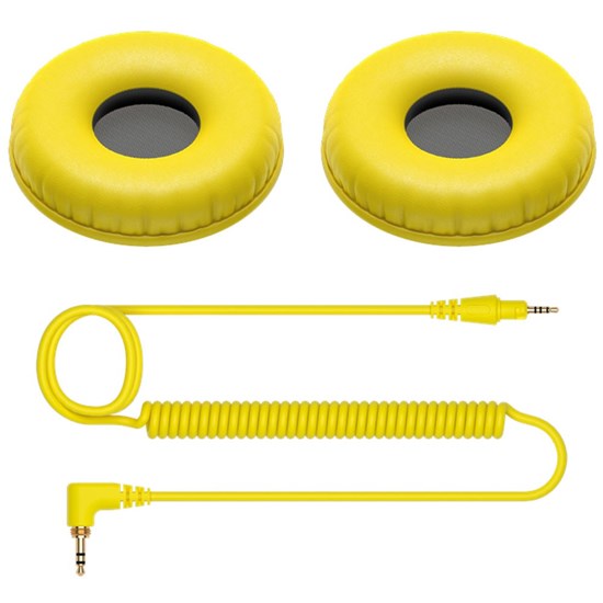 Pioneer HC-CP08 Coiled Cable & Ear Pads Accessory Pack for HDJ-CUE1 (Yellow)