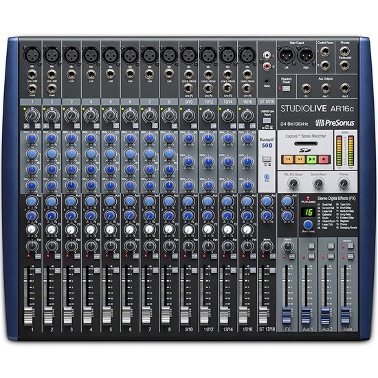 Presonus StudioLive AR16c 16-Ch Mixer w/ Bluetooth & USB Multitrack Recording