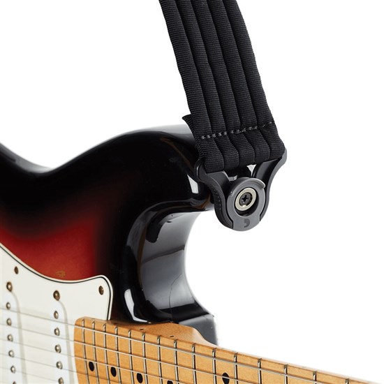D'Addario Auto Lock Padded Guitar Strap (Black w/ Stitch Stripes)