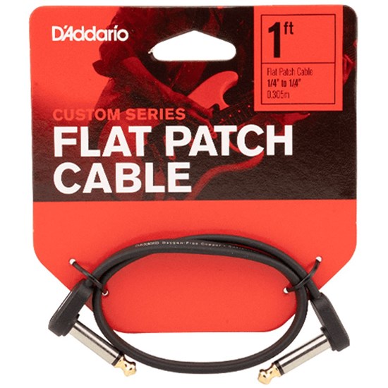 D'Addario Flat Patch Cable - Matching Right-Angle (1ft)