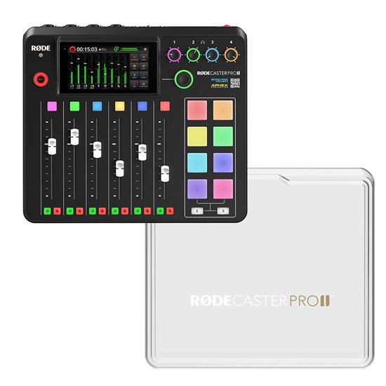 Rode RodeCaster Pro II Pack 3 w/ 3x PodMic, PSA1+, NTH100, Cover & XLR Cables (3m)