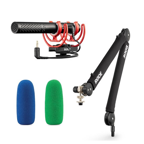 Rode VideoMic NTG Pack w/ VideoMic NTG Mic, PSA1+ Boom Arm & WS-Chroma Windshield