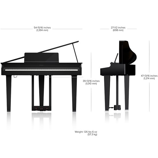 Roland GP3 Compact Digital Grand Piano (Polished Ebony)