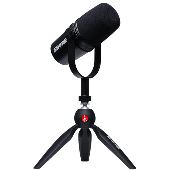 Shure Motiv MV7 Podcast Kit w/ MV7 USB/XLR Microphone & Manfrotto PIXI Mini Tripod