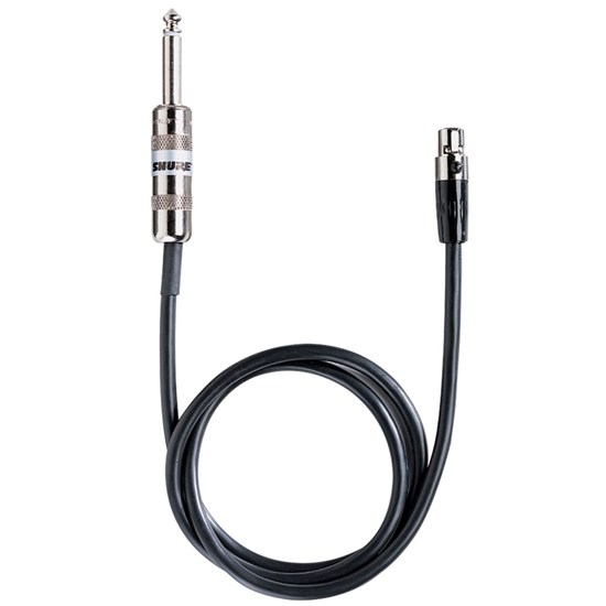 Shure WA302 4-Pin Mini TA4(F) to TS Instrument Cable for Body-Pack Transmitters (2.5ft)