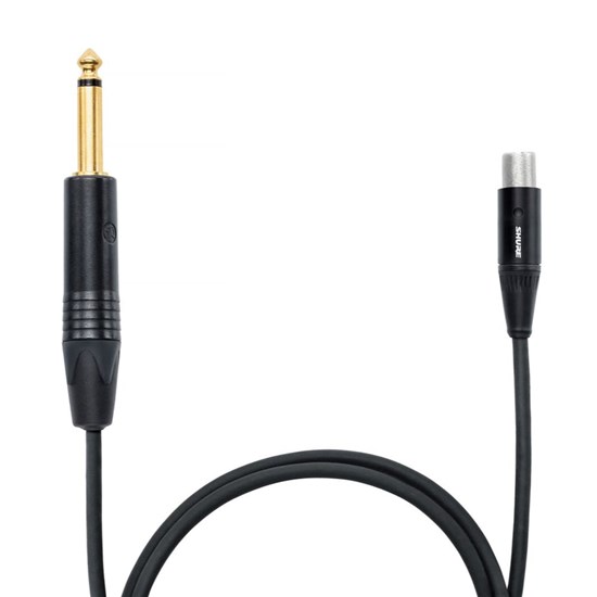 Shure WA306 4-Pin Mini TA4(F) to TS Premium Guitar Cable for Body-Pack Transmitters (2ft)