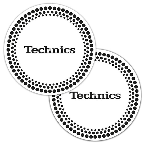 Technics Black Logo on White With Black Dots (Pair)