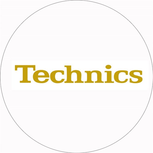 Technics Gold Logo on White Slipmats (Pair)