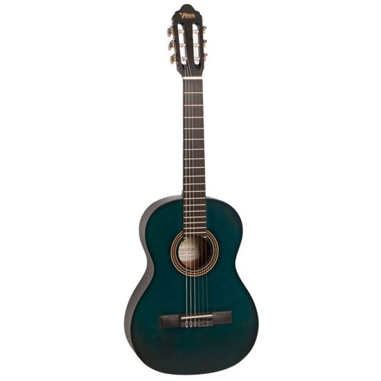 Valencia VC202 200 Series 1/2 Size Nylon String Guitar (Transparent Blue)