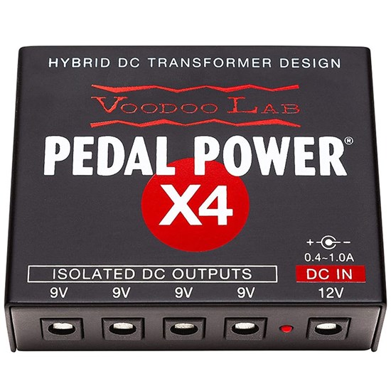 Voodoo Lab Pedal Power X4 4 Outlet Isolated Pedal Power Supply for 9 Volt Pedals
