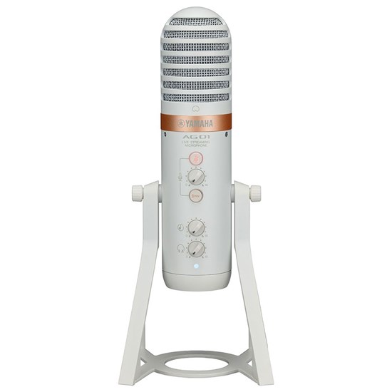 Yamaha AG01B USB Microphone for Live Streaming w/ High-Performance Mixer (White)