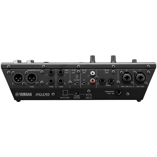 Yamaha AG08 8-Channel Live Streaming Mixer w/ USB Audio Interface (Black)